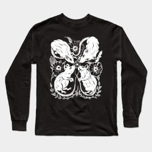 Rats & Flowers Witchy, Gothic, Punk, Nature Long Sleeve T-Shirt